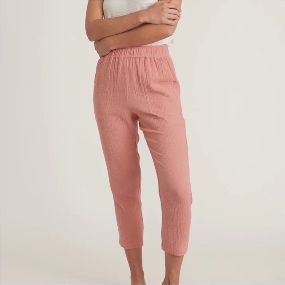Marine Layer Paula Easy Tapered Pink Cropped Pants